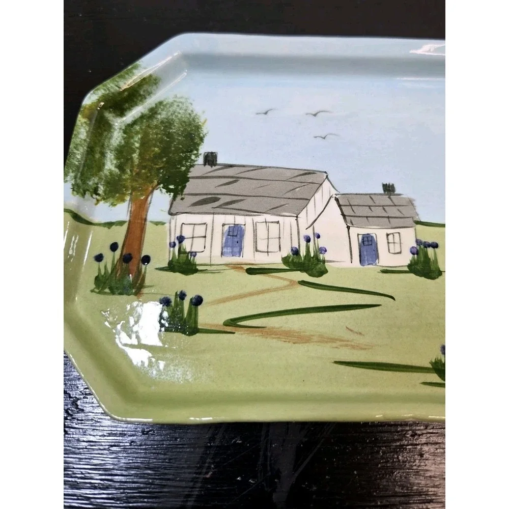 Vintage handpainted Signed 1980 Linda Davis‎ Decorative Plate 